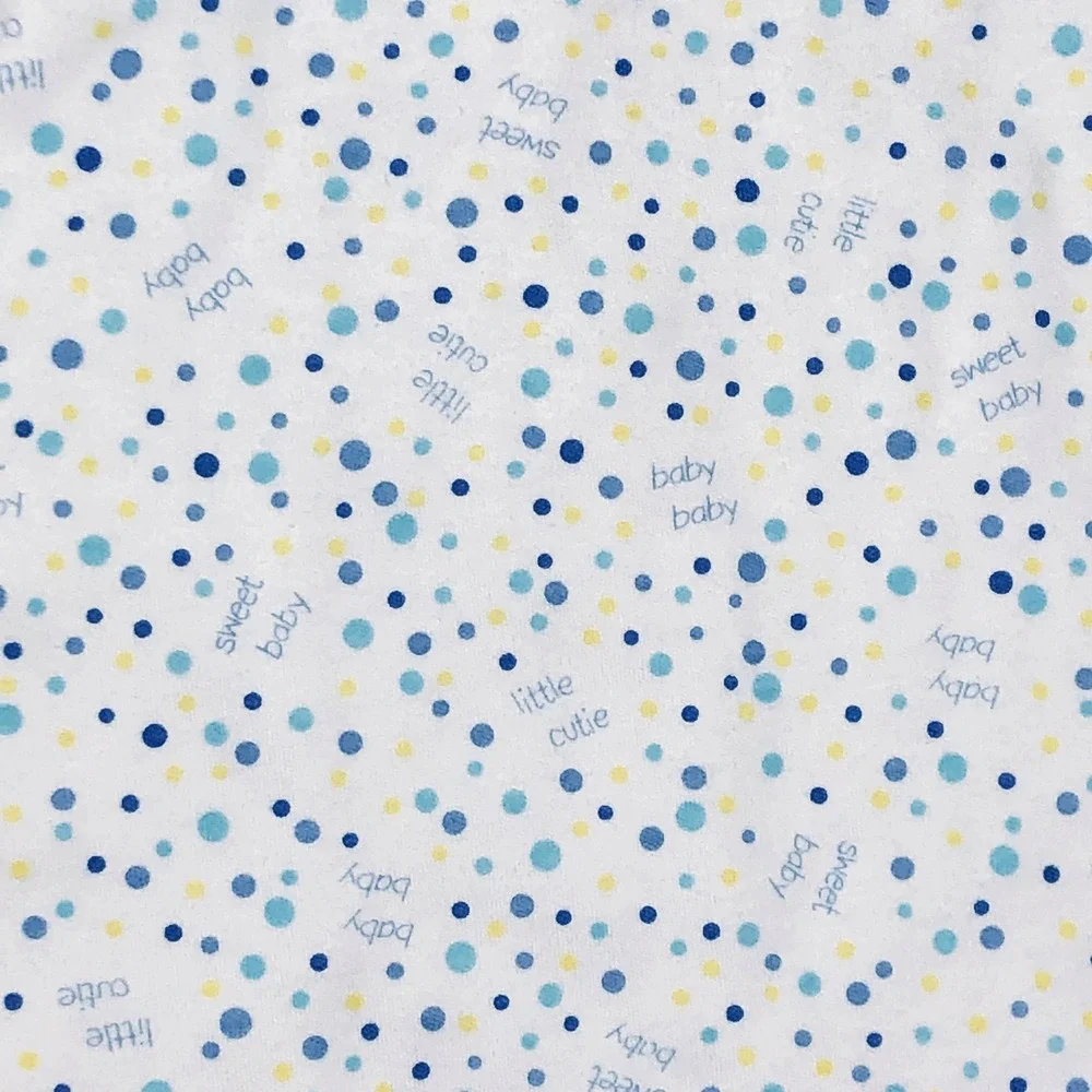 NWT 6 to 8 pounds 2pc Baby Gown & Hat Set Blue Yellow Polka Dot by‎ NuBaby